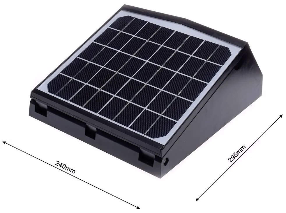 Exteriérové solárne nástenné LED svietidlo Solar, 1x LED 15w, čierna, pohybový senzor, ovládač