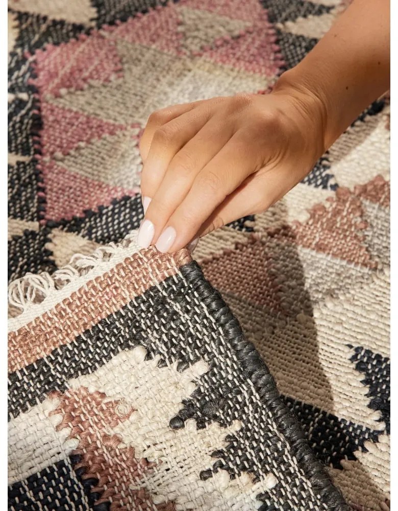 Sivý ručne tkaný jutový behúň 80x200 cm Roya Parsa – Elle Decoration