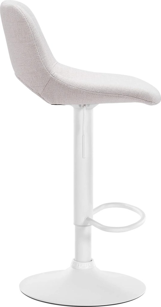 Barová stolička Camden - látka, biely rám - Krémová