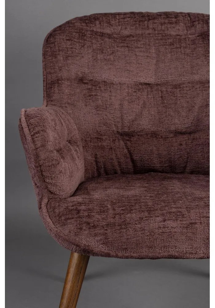 Tmavofialové zamatové kreslo Lenn – Dutchbone