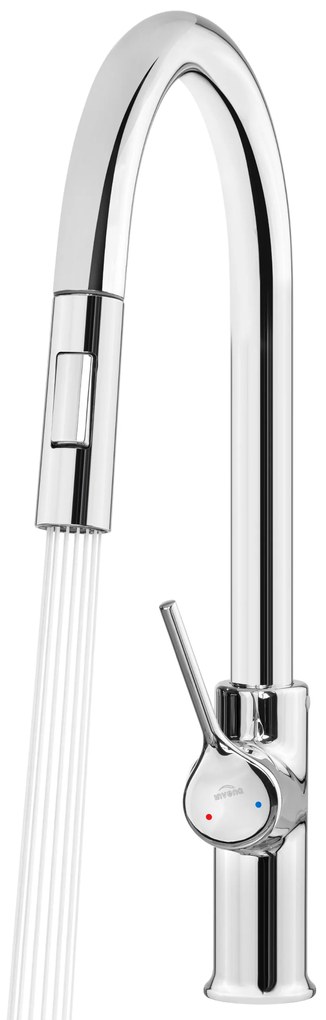 Invena Farsala, drezová batéria s výsuvnou 2-funkčnou výlevkou h-433, chrómová, INV-BZ-40-U01-S