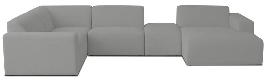 Sivá rohová pohovka z textílie buklé (do "U") Roxy – Scandic