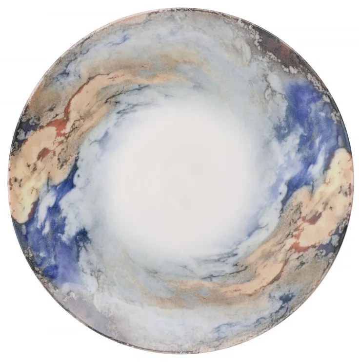 Porcelánová súprava 24 ks tanierov BlueEarth biela/modrá