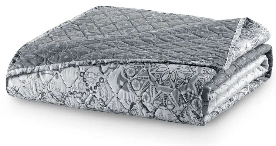 Bielo-sivý obojstranný pléd z mikrovlákna DecoKing Alhambra, 260 × 280 cm