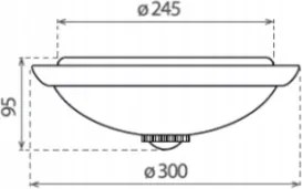 ECOLIGHT LED stropné svietidlo 2xE27 s pohybovým senzorom - sklo