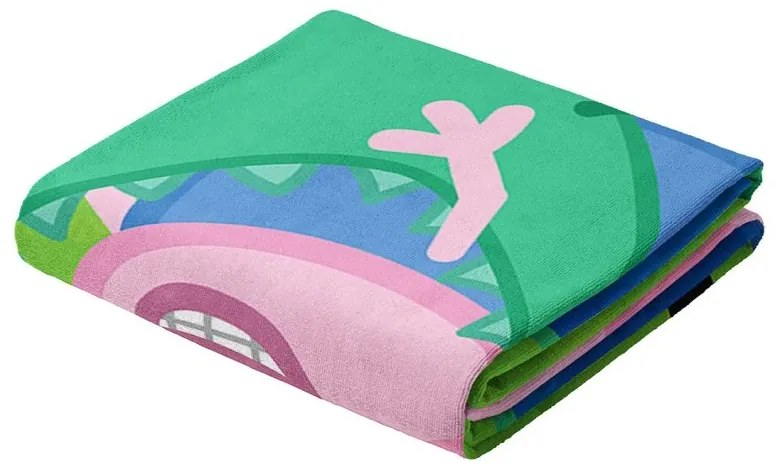 Detská osuška Prasiatko Pepina Tomík a pán Dinosaurus 70x140 cm