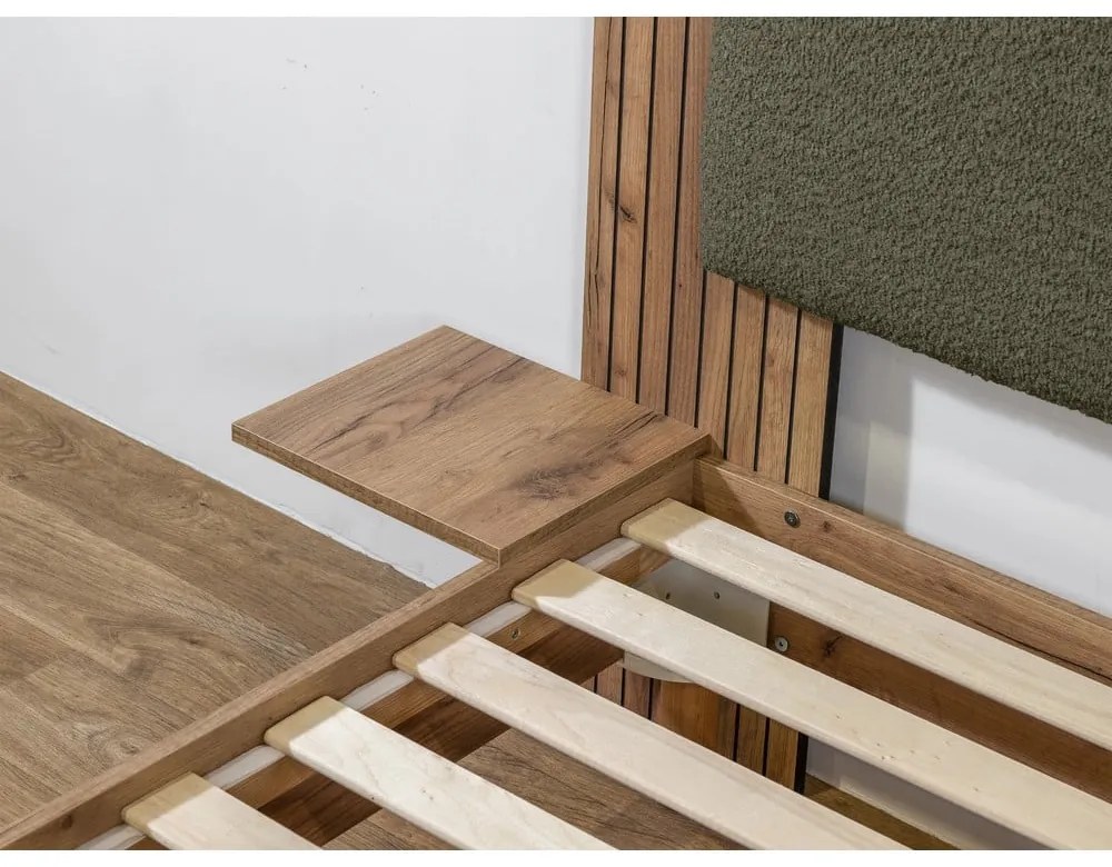 Zelená dvojlôžková posteľ s roštom 160x200 cm Lior – Bobochic Paris