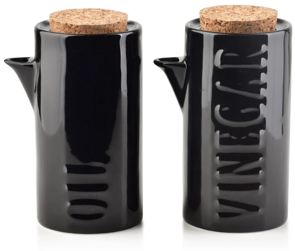 Súprava karafy na olej a ocot Modern Life 200 ml čierna