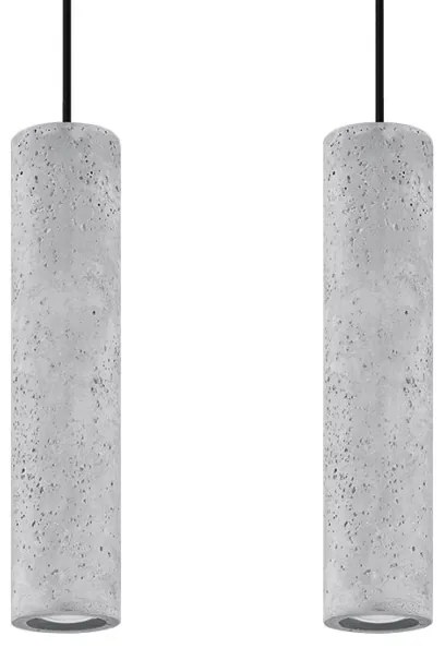 Sollux SL.0654 - Luster na lanku LUVO 2xGU10/40W/230V betón/čierna