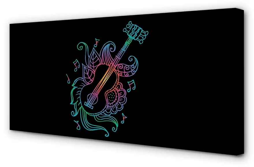 Obraz canvas poznámky farebné gitary 120x60 cm