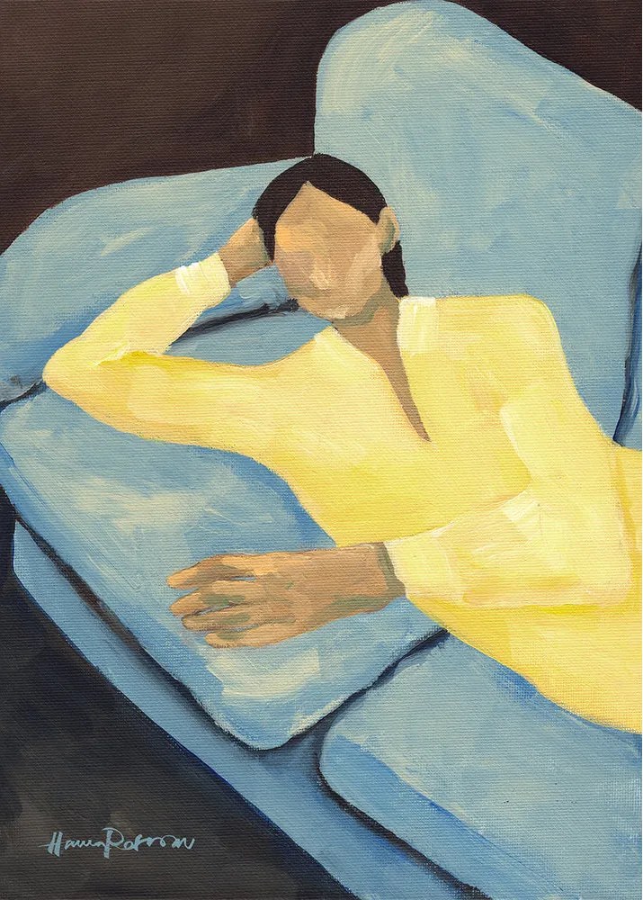 The Poster Club Plagát Blue Sofa by Hanna Peterson 30x40 cm