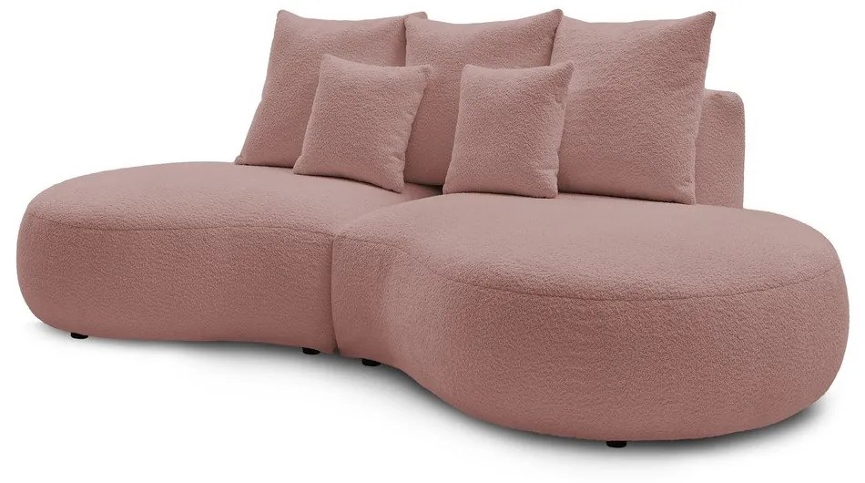 Ružová pohovka z textílie bouclé 260 cm Saint-Germain – Bobochic Paris