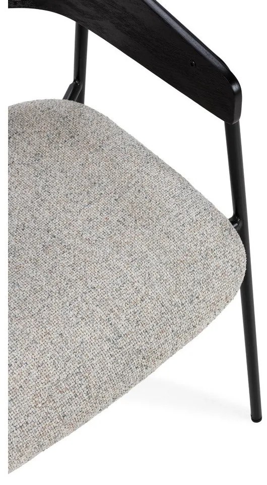 Čierne/béžové čalúnené jedálenské kreslá v súprave s podrúčkami 2 ks Cora – MOME