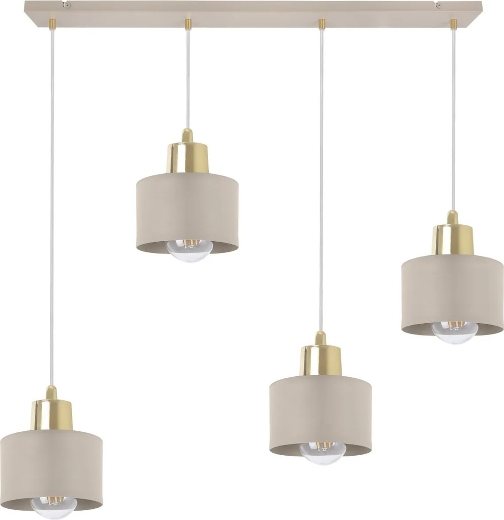 Závesné svietidlo Panta, 4x béžové kovové tienidlo, g