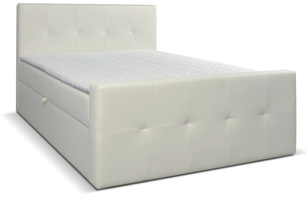 Jednolôžková posteľ Boxspring 120 cm Annira (biela). Vlastná spoľahlivá doprava až k Vám domov. 1033218