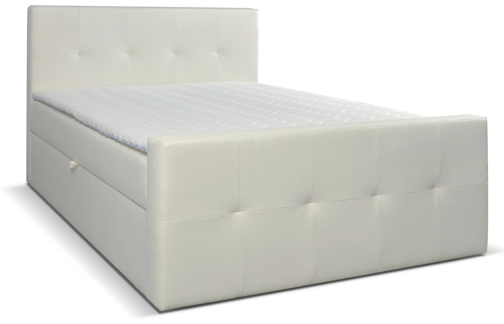 Manželská posteľ Boxspring 180 cm Annira (biela) (s matracom). Vlastná spoľahlivá doprava až k Vám domov. 1033221