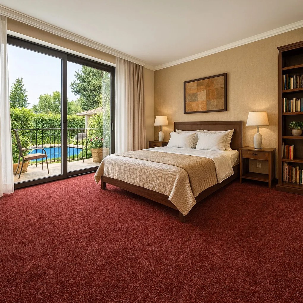 Tapibel, Koberec metráž Supersoft 110 červený, šíře 4m, červená, ab (mriežka), detská izba