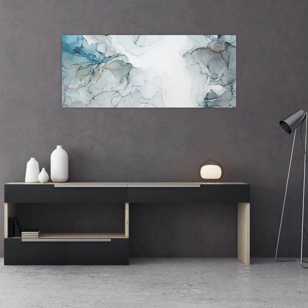 Obraz - Modrý mramor (120x50 cm)