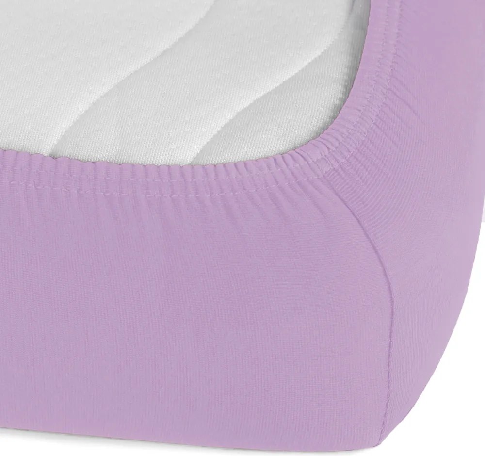 Jersey napínacie prestieradlo JR-012 Levanduľové 100 x 200 - výška 20 cm