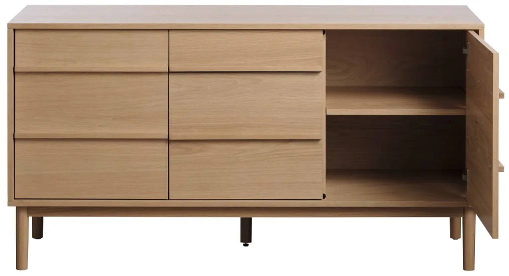 Dizajnová komoda Zayleigh 140 cm vzor dub