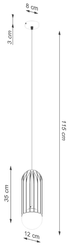 Závesné svietidlo Brina, 1x sklenené/čierne kovové tienidlo