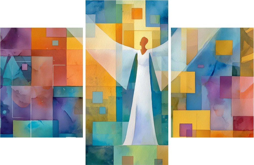 Obraz - Geometrický anjel (90x60 cm)