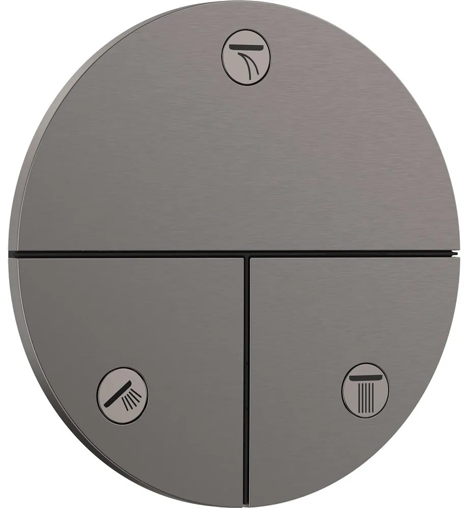 HANSGROHE ShowerSelect Comfort S ventil pod omietku pre 3 spotrebiče, kartáčovaný čierny chróm, 15558340