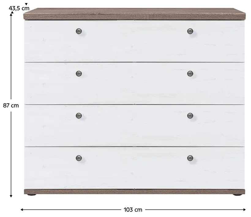 Komoda TEINA 4S, borovica canyon