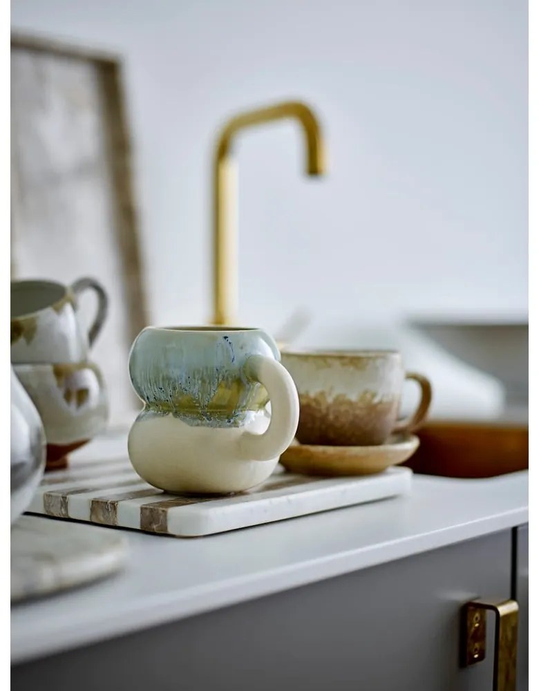 Modré/krémové hrnčeky v súprave 4 ks z kameniny 400 ml Luna – Bloomingville