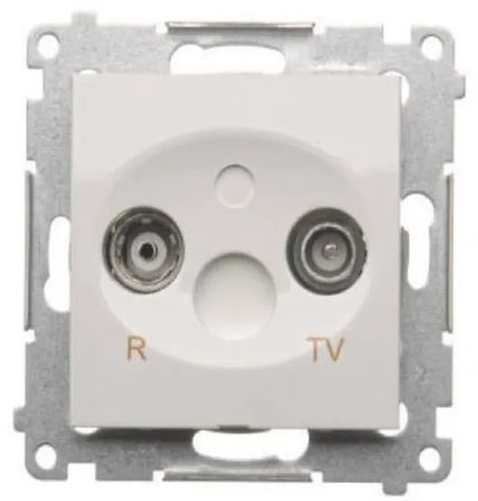 DAK/11 Koncová R-TV anténna zásuvka biely