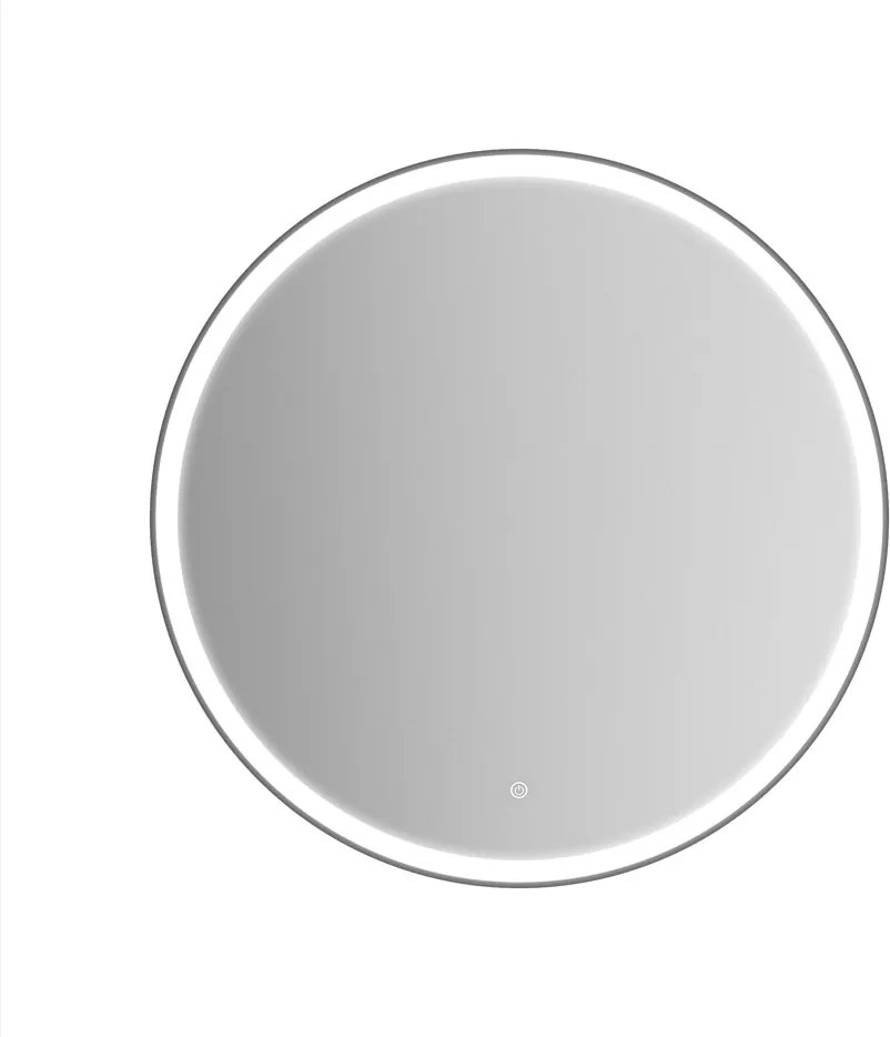 Erga Olivia, okrúhle LED zrkadlo 100cm, čierny kovový rám, 2300 lm, 6500K, predné osvetlenie, ERG-V01-202-1010-BK