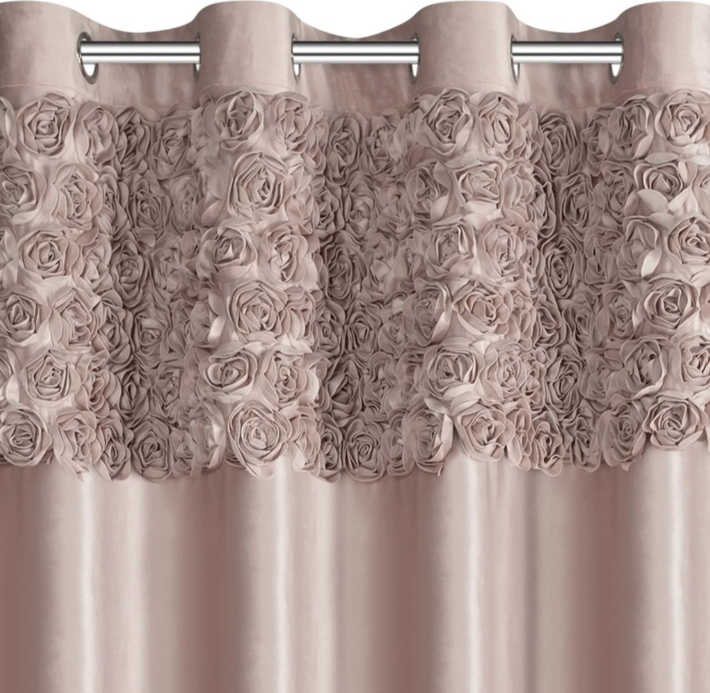 ZATEMŇOVACÍ ZÁVES NA KRÚŽKOCH EVA MINGE ROSES13 140X250 CM PUDROVÁ