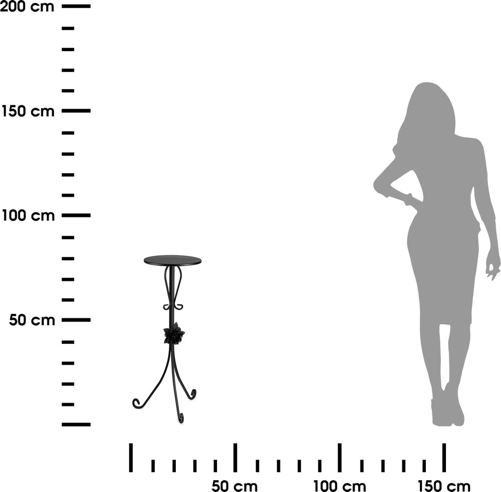 STOJAN NA KVETINÁČ BROSE 75X35 CM ČIERNA