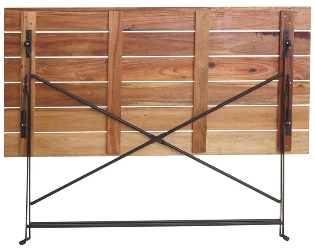 Záhradná súprava 4 skladacích stoličiek a stola HWC-J40, drevo / kov - natur