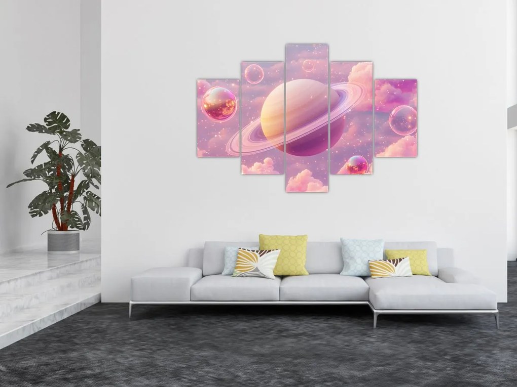 Obraz - Ružová planéta (150x105 cm)