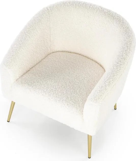 Relaxačné kreslo Goldie (krémová + zlatá). Vlastná spoľahlivá doprava až k Vám domov. 1039475