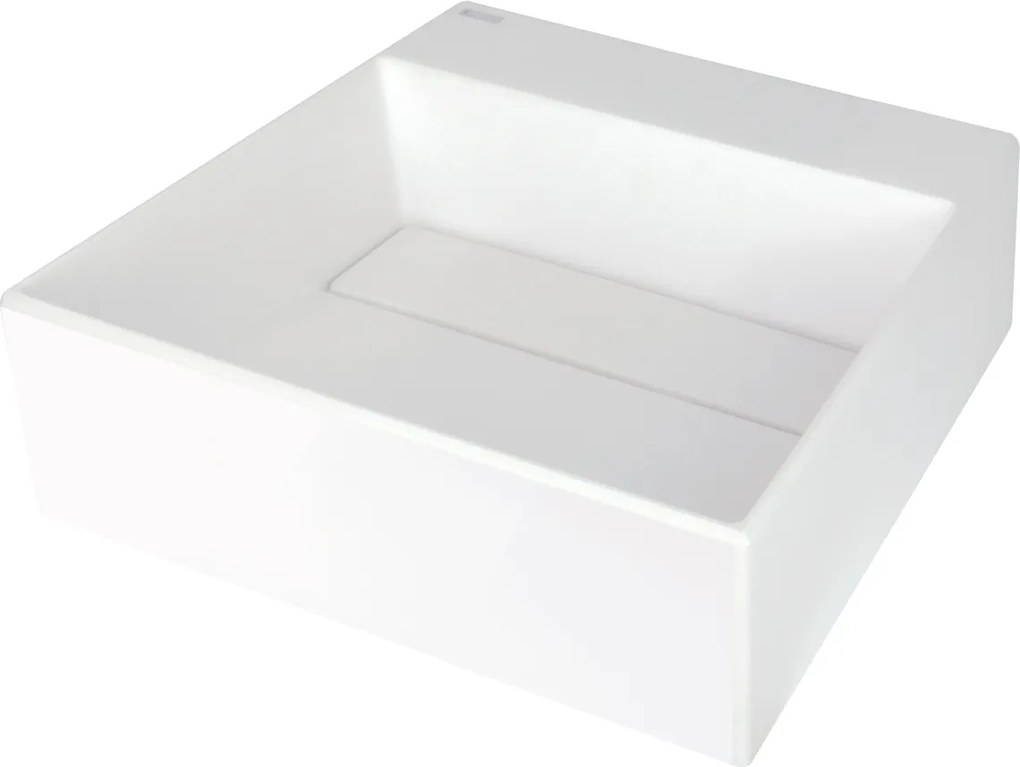 Deante Umývadlo na dosku Correo 40x40 cm - CQR AU4M, granit, alabaster