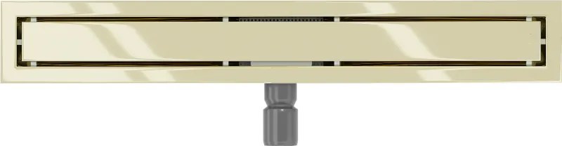 Mexen Flat nerezový sprchový žľab 50 cm (2v1) - vzor M13 , zlatá, 1510050-15