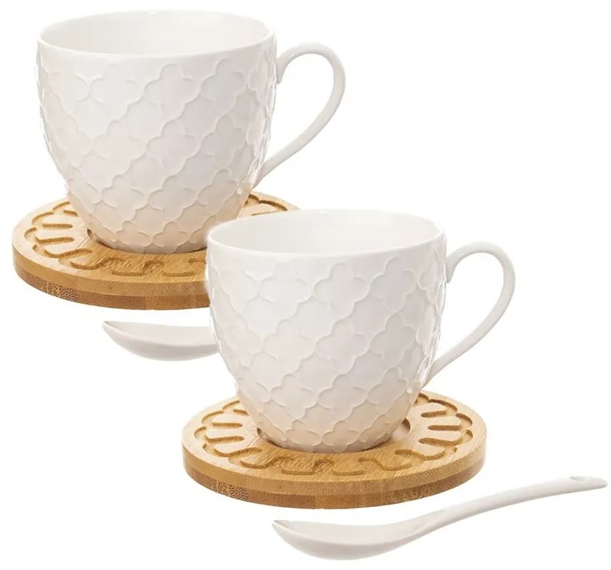 Orion Sada porcelánovej šálky s podšálkou a lyžičkou WHITELINE, 2 ks
