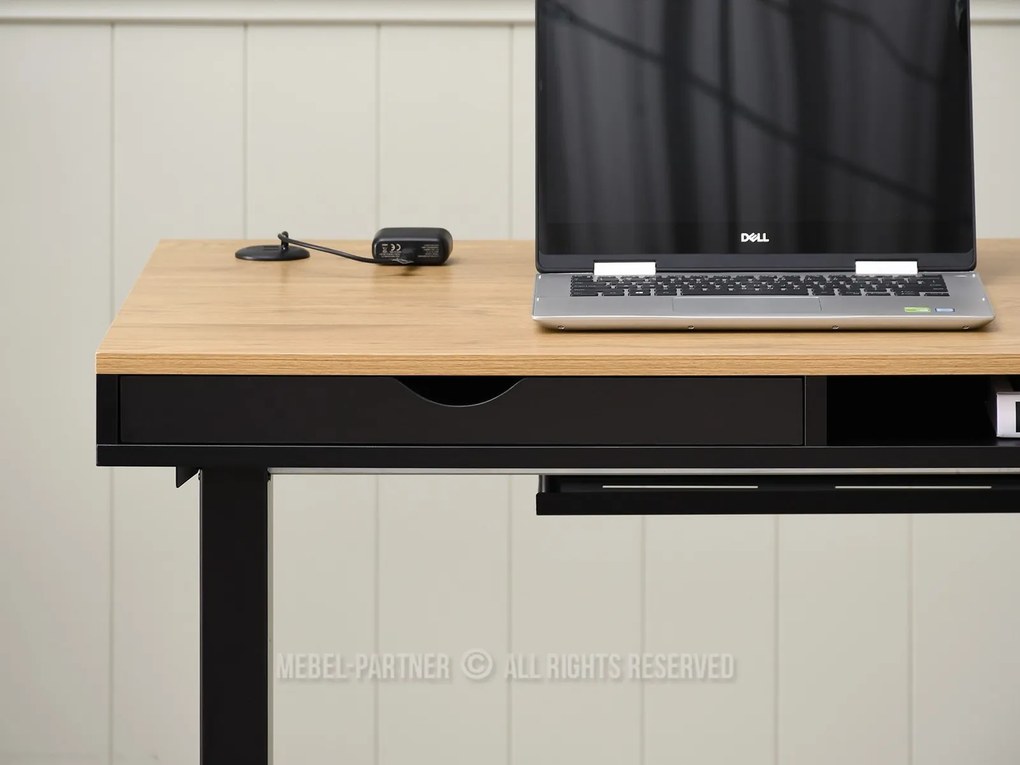 PC stolík Osto 100 (dub čierny + čierna). Akcia -15%. Vlastná spoľahlivá doprava až k Vám domov. 1109819
