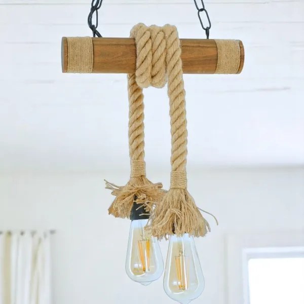 Luster na reťazi KOS 2xE27/60W/230V buk