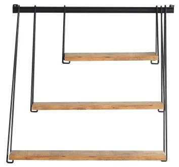 Nástenná polica ZIHON 63,5x60 cm čierna/hnedá