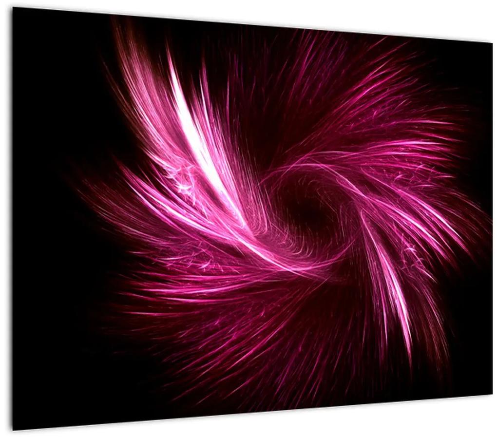 Sklenený obraz - ružová abstrakcia (70x50 cm)