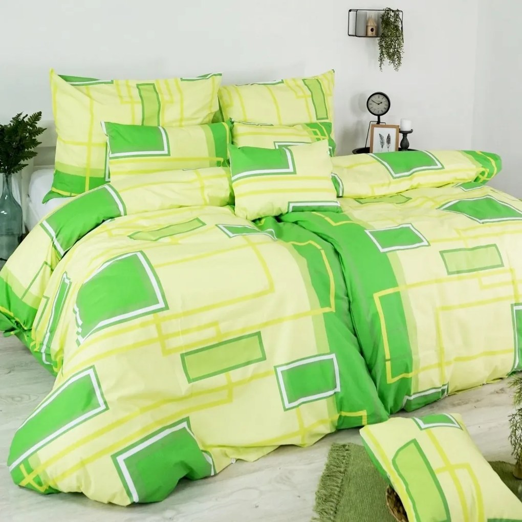 Obliečky kocky 3 zelené EMI: Štandardný set jednolôžko obsahuje 1x 140x200 + 1x 70x90