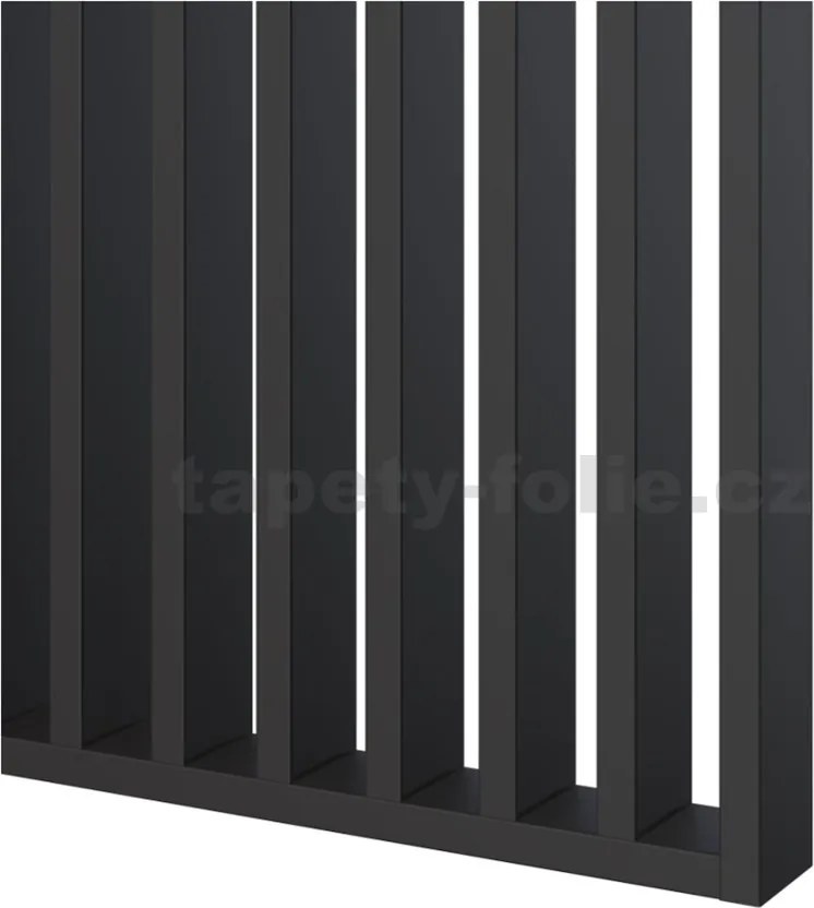Predeľovacie panely, čierny mat 3D lamely, rozmer 2750 x 580 x 65 mm, IMPOL TRADE
