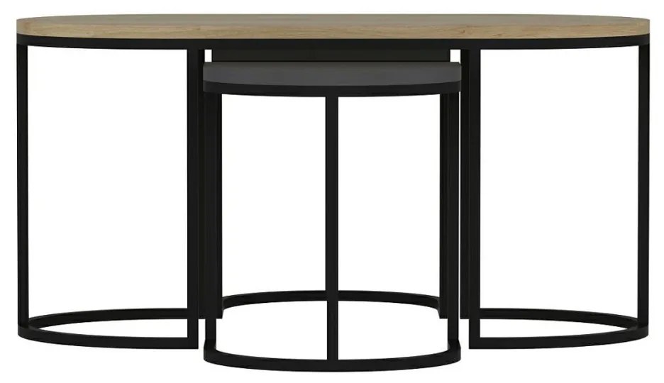 Odkladací stolík Dena Anthracite, 3 ks