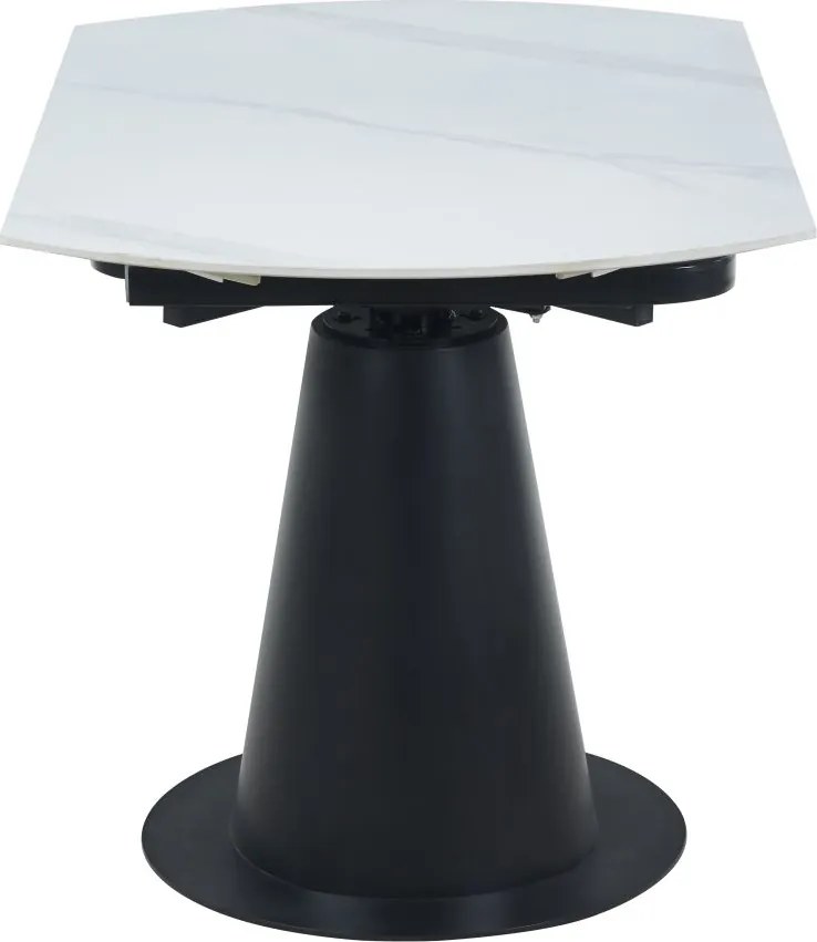 Vintino Rozkladací jedálenský stôl SORIAN 75–120 × 120 cm – biely mramor / čierna oceľ