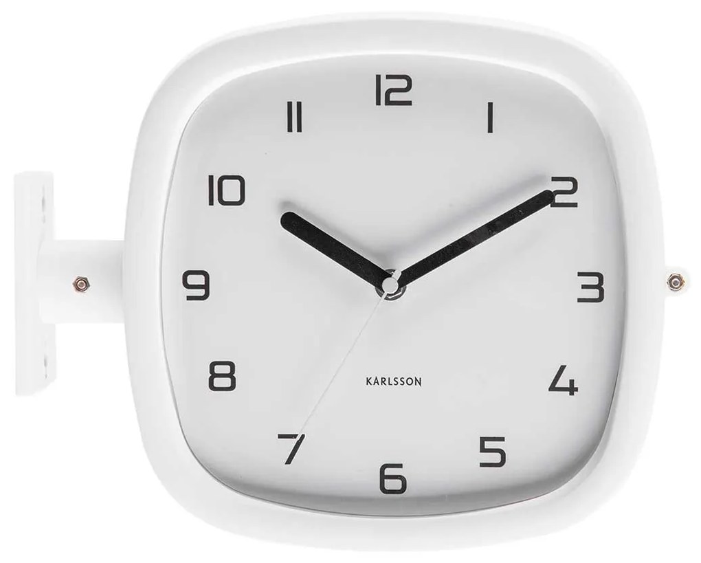 Nástenné hodiny Doubler biele 29 × 24,5 × 9,5 cm