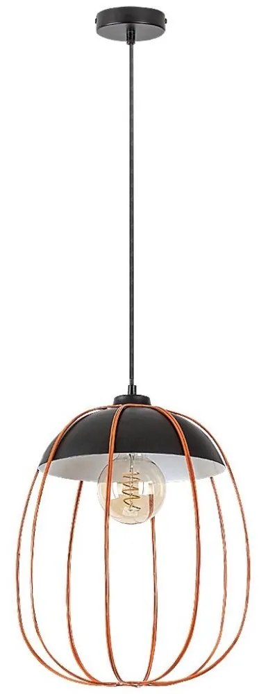 Rabalux 72034 - Luster na lanku SVENS 1xE27/60W/230V čierna/oranžová