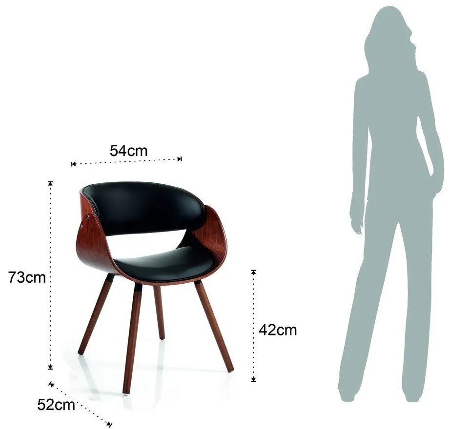 Čierne/tmavohnedé čalúnené jedálenské kreslo s podrúčkami Visby Evo – Tomasucci